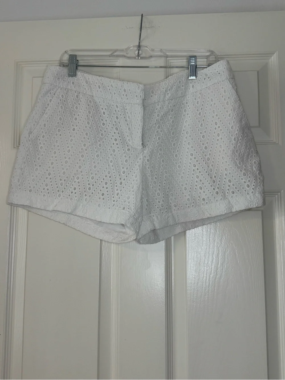 Saint Tropez West White Eyelet High-Waist Shorts